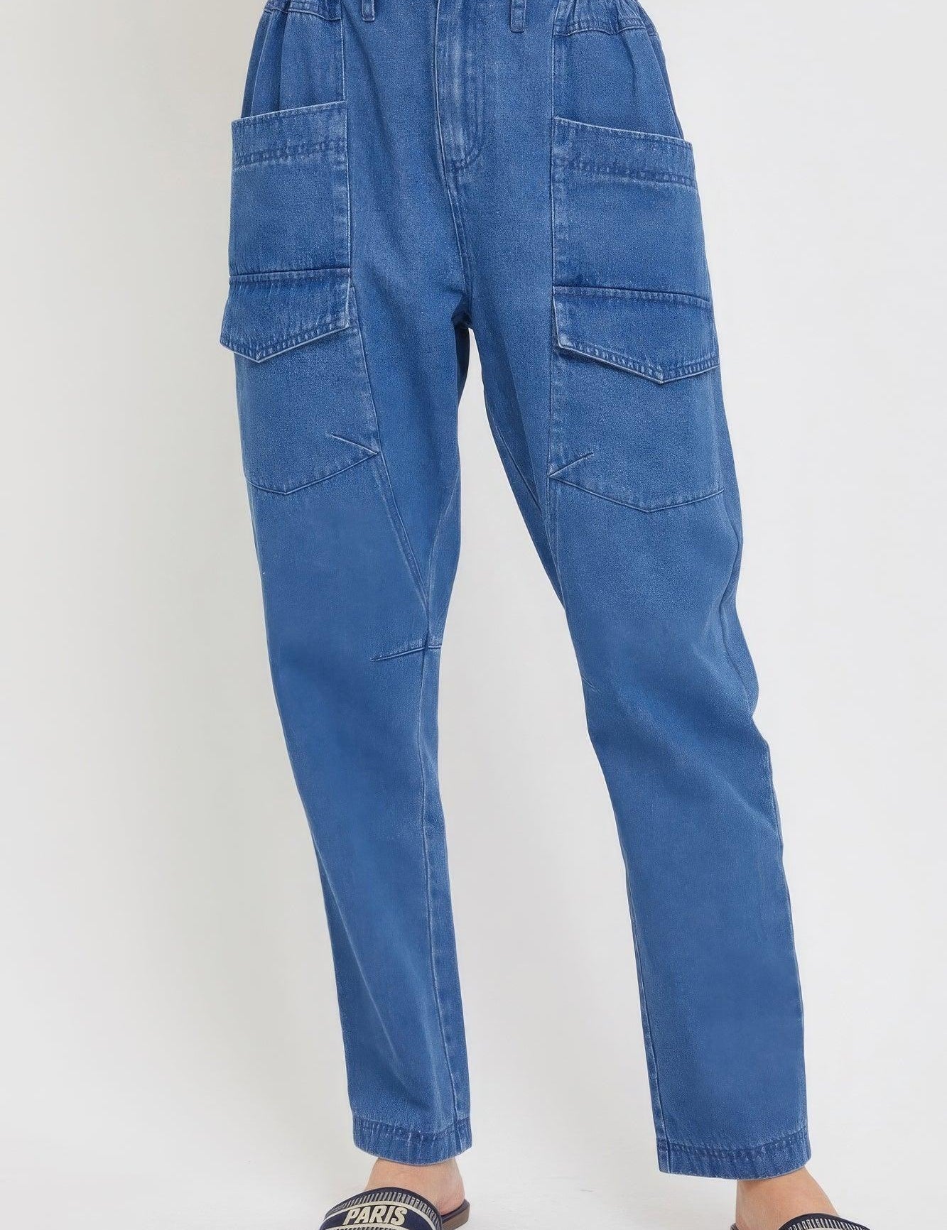 L Denim Jogger Cargo Pants | Pants Daverri Fashions
