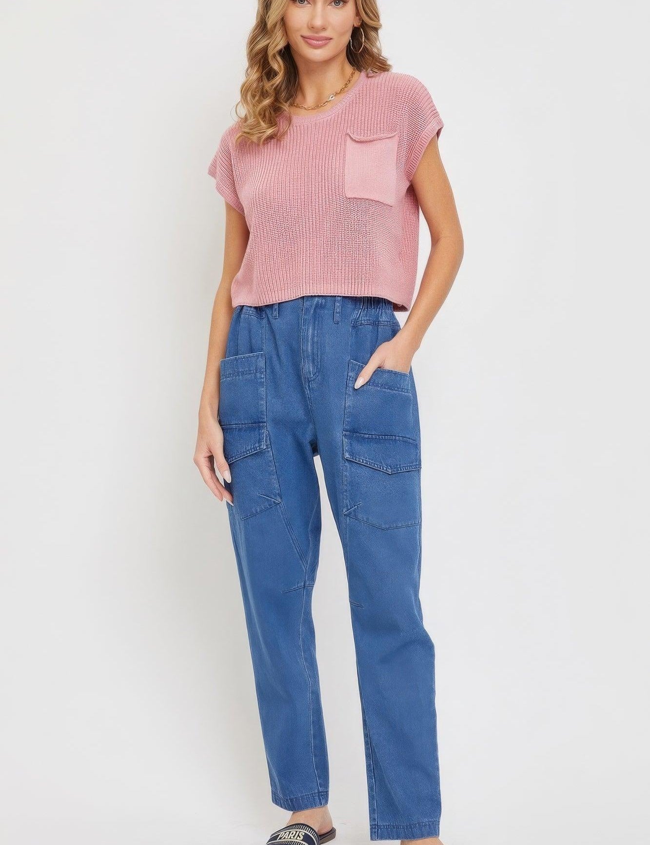 Denim Jogger Cargo Pants | Pants Daverri Fashions