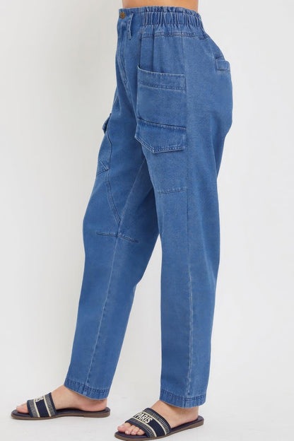 Denim Jogger Cargo Pants - DAVERRI FASHIONS