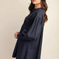 Gigio USA Lace Detail Long Sleeve Mini Dress Navy - DAVERRI FASHIONS