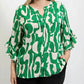 Gigio USA Ruffled Bell Sleeve Blouse Plus Size - DAVERRI FASHIONS