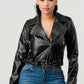 Faux Leather Moto Jacket L Jackets