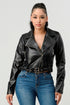 Faux Leather Moto Jacket L Jackets
