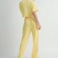 Lemon Drop Short Sleeve Crop Top and Pants Set Loungewear