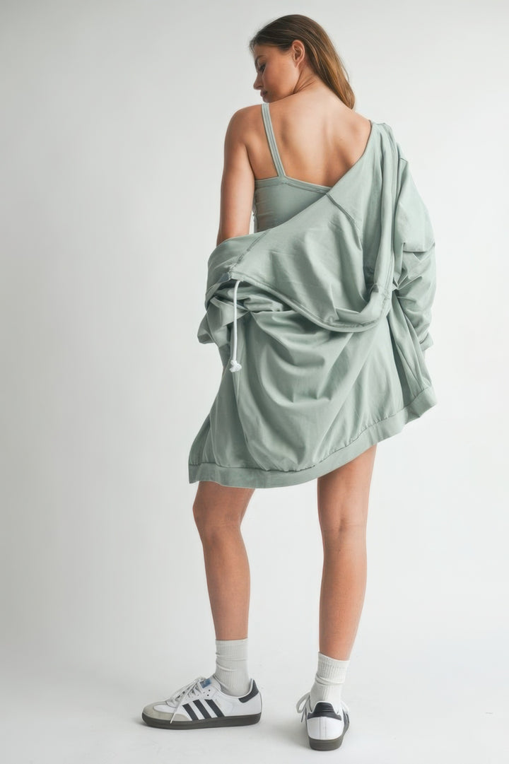 3-Piece Sage Sweater Top Shorts Outfit Set Outfit Sets