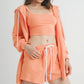 3-Piece Tangerine Sweater Top Shorts Outfit Set L Shorts Sets