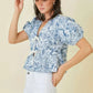 Denim Embroidered Crop Top With Front Tie Detail - DAVERRI FASHIONS