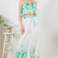 Printed Crop Top & Wide Leg Long Pants Set Outfit Sets
