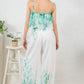 Printed Crop Top & Wide Leg Long Pants Set Outfit Sets