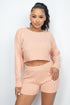 Ribbed Crop Top And Shorts Set L Shorts Sets
