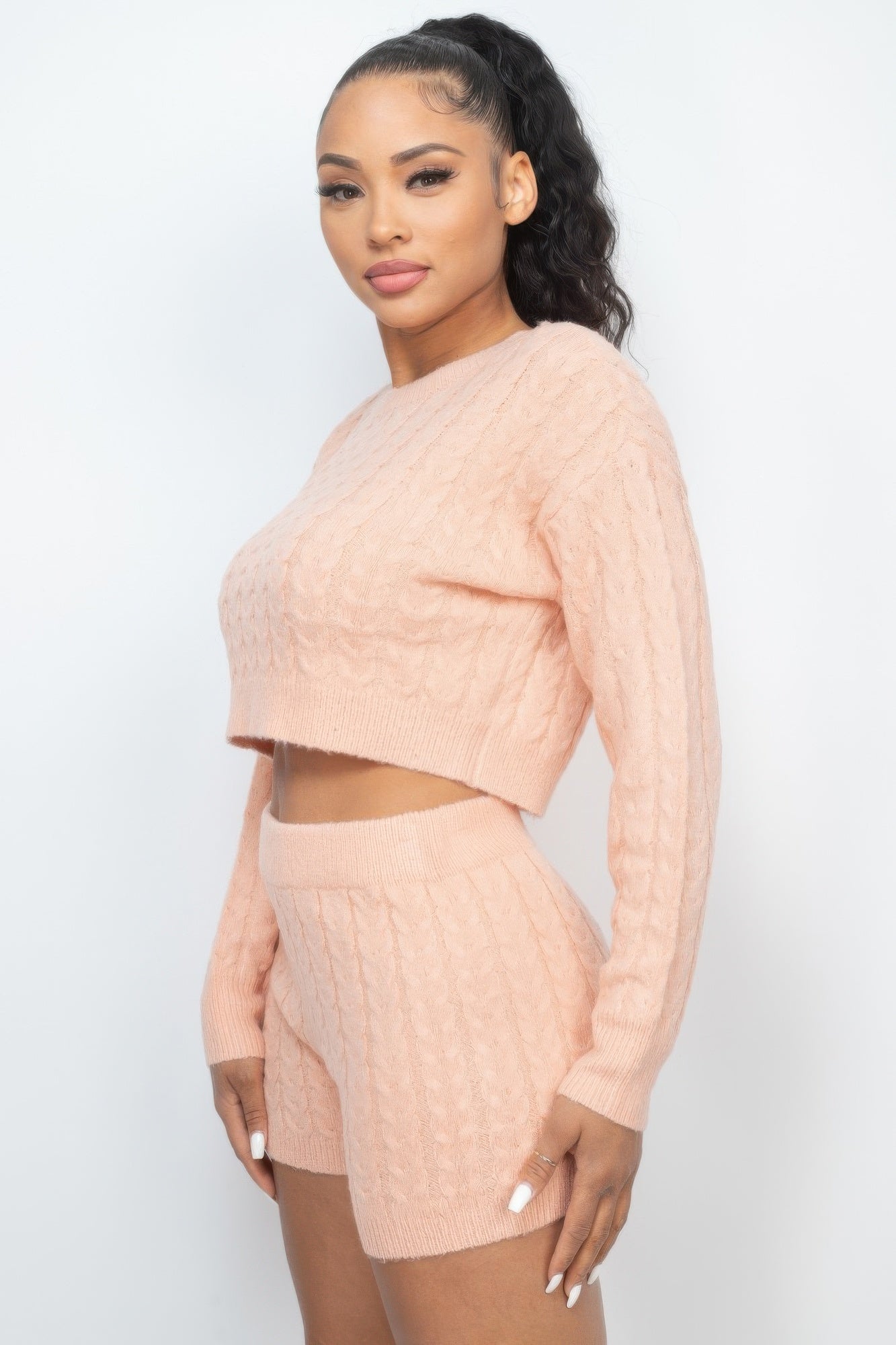 Ribbed Crop Top And Shorts Set Shorts Sets