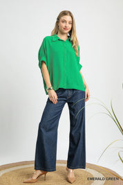 Fresh Flair Scallop Trim Blouse | Daverri Fashions