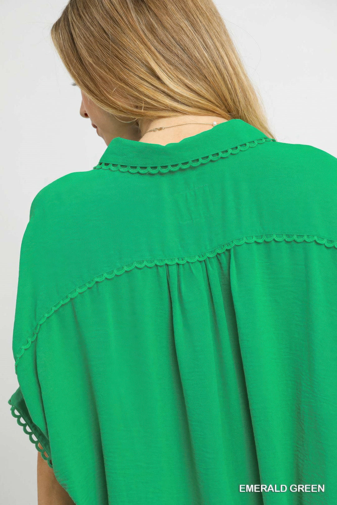 Fresh Flair Scallop Trim Blouse