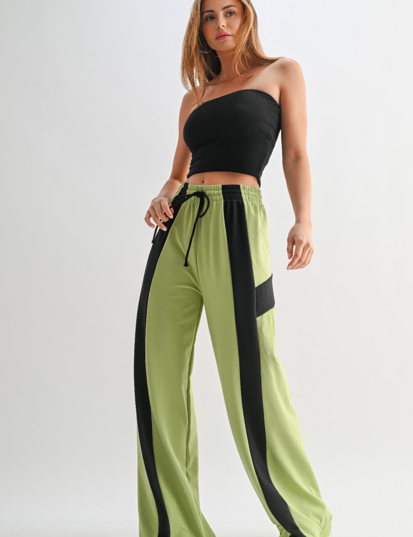 Color Block Wide Leg Lounge Pants | Pants Daverri Fashions
