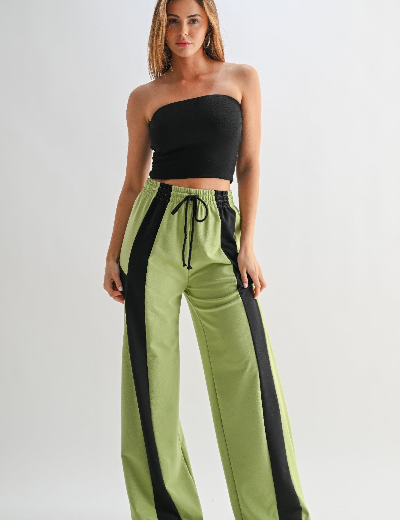 Color Block Wide Leg Lounge Pants | Pants Daverri Fashions