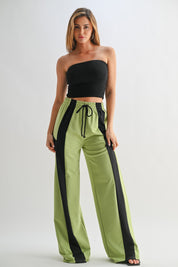 Color Block Wide Leg Lounge Pants | Pants Daverri Fashions
