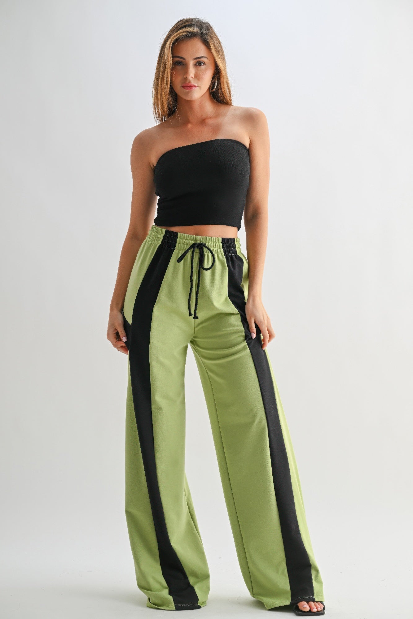 Color Block Wide Leg Lounge Pants Pants