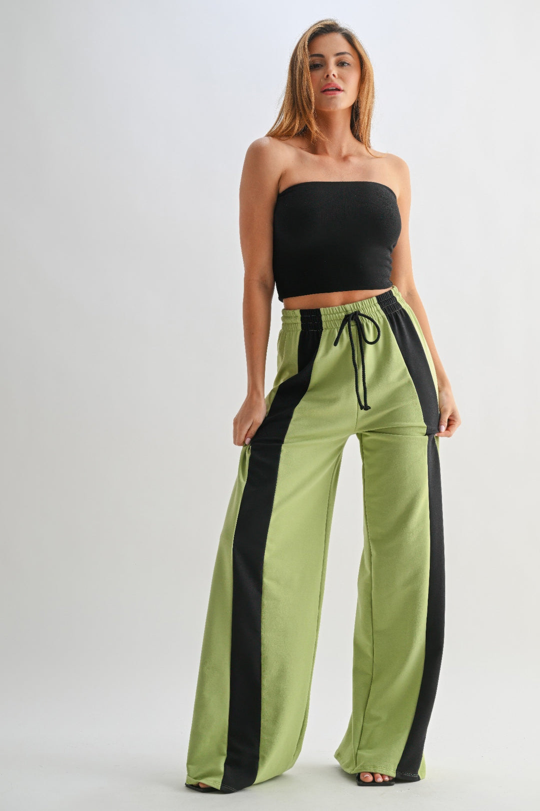 Color Block Wide Leg Lounge Pants Pants