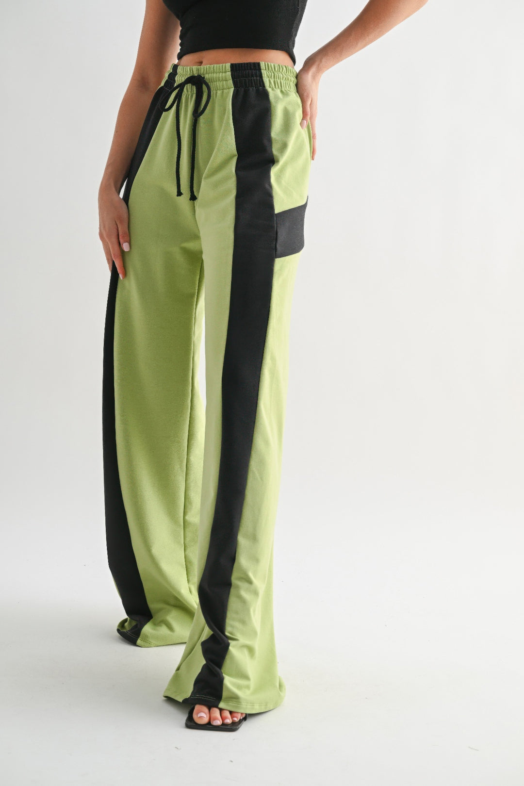 Color Block Wide Leg Lounge Pants Pants
