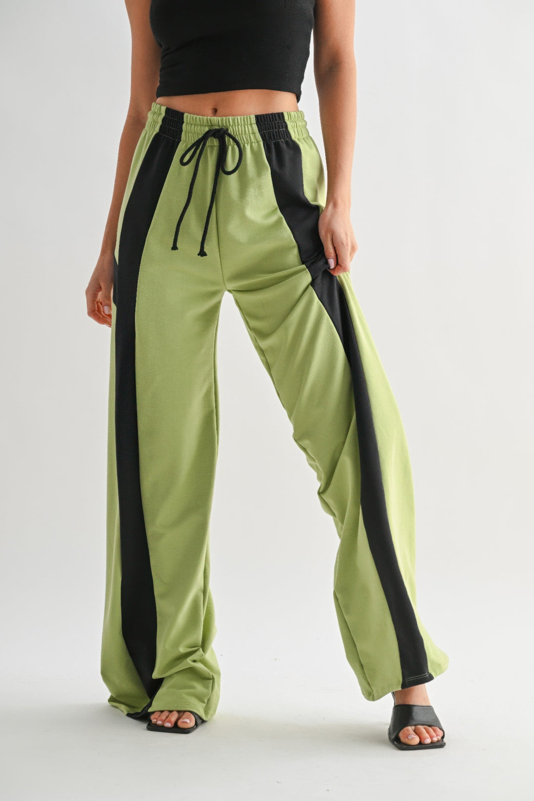 Color Block Wide Leg Lounge Pants Pants