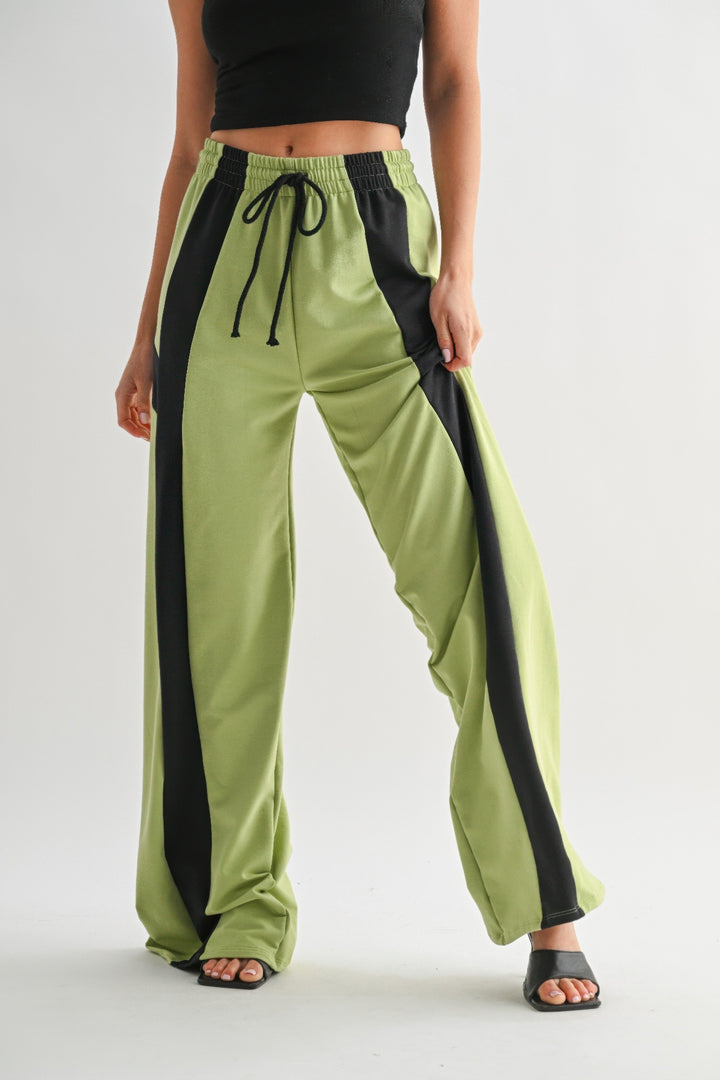 Color Block Wide Leg Lounge Pants Pants