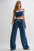 Drawstring Lounge Pants & Crop Top Set L