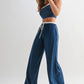 Drawstring Lounge Pants & Crop Top Set