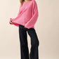 Solid Rib-knit Pink Oversized Boatneck Sweater Sweaters