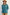 Teal Cotton Color Mix Embroidered Washed Pullover L Tops