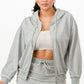 Zipped Hooded Jacket And Skort Set L Outfit Sets
