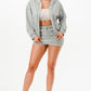 Zipped Hooded Jacket And Skort Set Outfit Sets