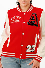 Patch Varsity Bomber Jacket | Daverri Fashions