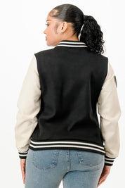 Patch Varsity Bomber Jacket | Daverri Fashions