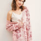 Leopard Button Down Cardigan Pink - DAVERRI FASHIONS