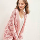 Leopard Button Down Cardigan Pink - DAVERRI FASHIONS