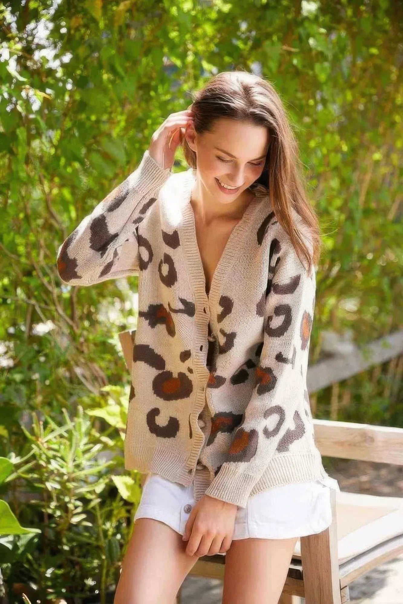 Leopard Button Down Cardigan - DAVERRI FASHIONS
