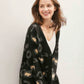 Leopard Button Down Cardigan Black - DAVERRI FASHIONS