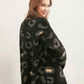 Leopard Button Down Cardigan Black - DAVERRI FASHIONS