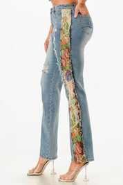 Tapestry Contrast Denim Set | Outfit Sets Daverri Fashions