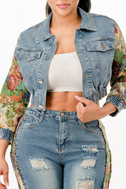 Tapestry Contrast Denim Set | Outfit Sets Daverri Fashions