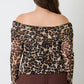 Plus Size Leopard Print Off-the-shoulder Blouse - DAVERRI FASHIONS