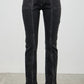 Black acid mid-rise slim straight denim jeans with white stitching
