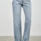 Saige Denim high-rise straight-leg jeans with piping detail