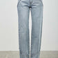 Saige Denim Piping Detail Mid Rise Straight Jeans with glittery seams