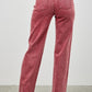 Red washed high-rise straight-leg Saige Denim jeans