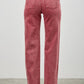 Red washed high-rise straight-leg Saige denim jeans