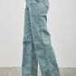 Light-wash Seige high-rise flare jeans with rolled cuffs
