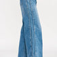Saige Denim high-rise wide-leg tummy control jeans in medium blue