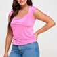 Pink Venezia Square Neck Top in soft stretchy sleeveless fabric