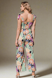 ODDI Full Size Floral Sleeveless Wide Leg Jumpsuit Jumpsuits